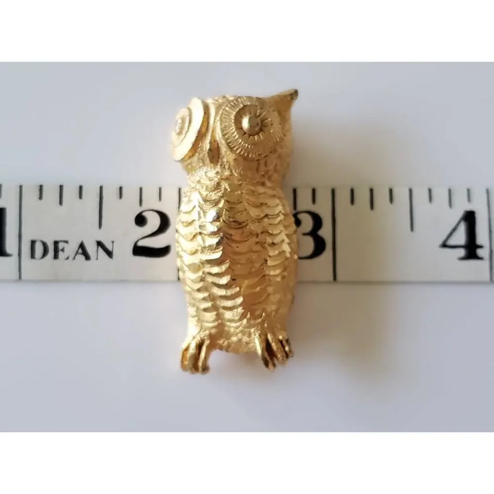 Vintage Gold-tone Owl Brooch